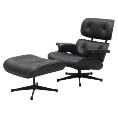 Pre-owned Charles And Ray Eames Eames Lounge Chair And Ottoman By Charles & Ray Eames For Vitra, Black Leather A