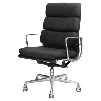 Pre-owned Charles And Ray Eames Eames Soft-pad Executive Chairs In Charcoal Maharam Wool By Herman Miller In Black