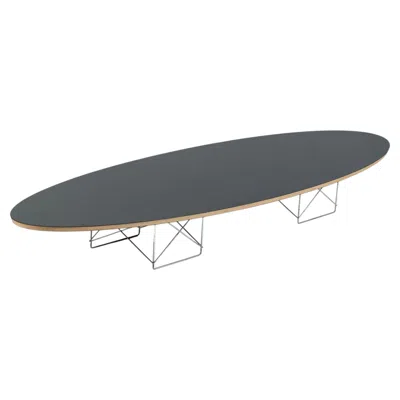 Pre-owned Charles And Ray Eames Eames Surfboard Etr Coffee Table, Herman Miller, Black Mid Century Modern Table