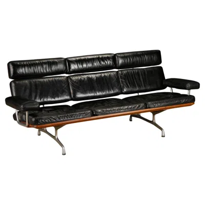 Pre-owned Charles And Ray Eames Eames Three-seat Sofa By Ray And Charles Eames For Herman Miller, Signed In Brown