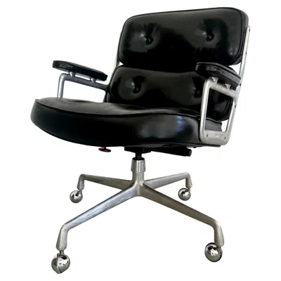Pre-owned Charles And Ray Eames Eames Time Life Chair In Black Leather For Herman Miller, 1980s Usa