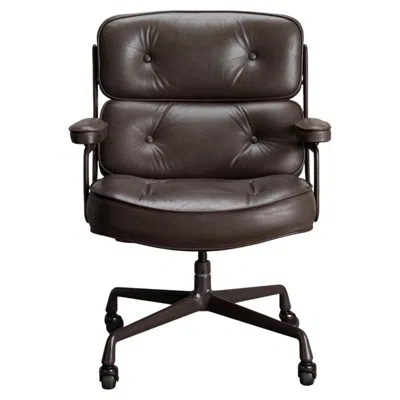 Pre-owned Charles And Ray Eames Eames Time Life Executive Chair By Herman Miller In Brown Leather & Brown Frame