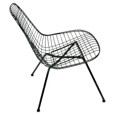 Pre-owned Charles And Ray Eames Early And First Generation Eames Herman Miller Lsx Wire Lounge Chair On X Base In Black