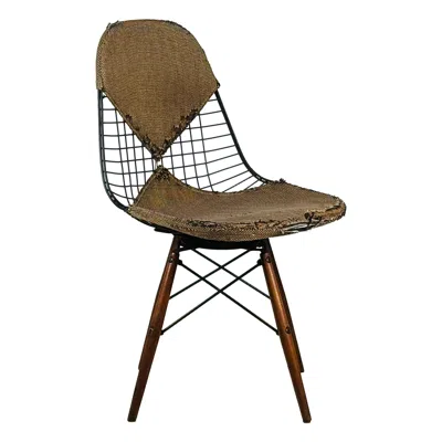 Pre-owned Charles And Ray Eames Early Eames Swiveling Dowel Legged Wire Chair, Dkw-1 In Brown