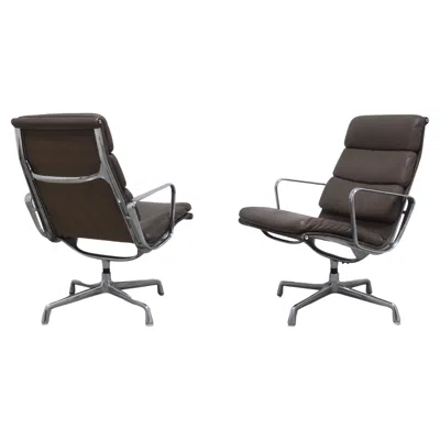 Pre-owned Charles And Ray Eames Early Pair Of 'ea216' Chairs By Charles & Ray Eames For Herman Miller, 1970s In Black
