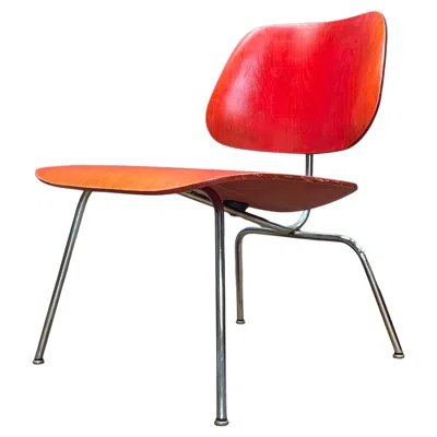 Pre-owned Charles And Ray Eames Early Red Aniline Dyed Eames Lcm Lollipop Lounge Chair