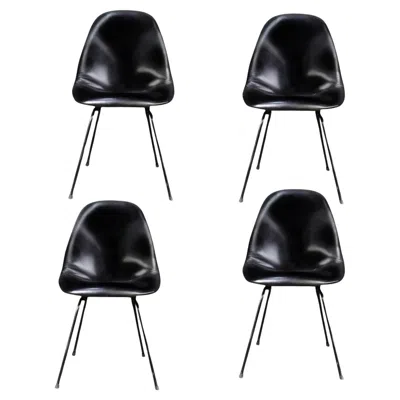 Pre-owned Charles And Ray Eames For Herman Miller Dkx-1 Chair, Black Leather, H-base, 1955