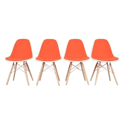 Pre-owned Charles And Ray Eames Charles & Ray Eames For Herman Miller Dsw Shell Side Chairs, Set Of Four In Brown