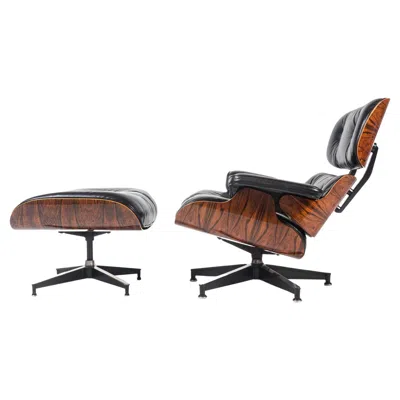 Pre-owned Charles And Ray Eames Fully Restored 3rd Gen Eames Lounge Chair 670 And Ottoman 671 In Black Leather