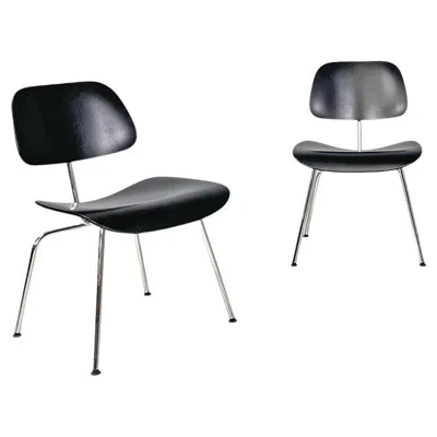 Pre-owned Charles And Ray Eames German Postmodern Black Wooden Chairs By  For Vitra, 2000s