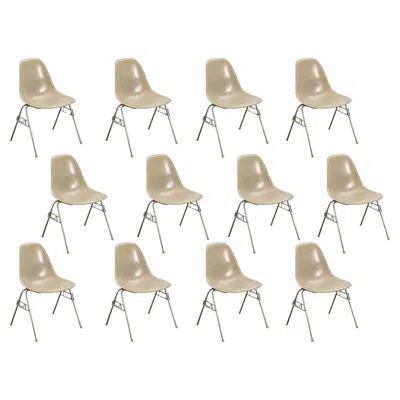 Pre-owned Charles And Ray Eames Greige Light Grey Eames For Herman Miller Vintage 1960s Fiberglass Shell Chairs In Gray