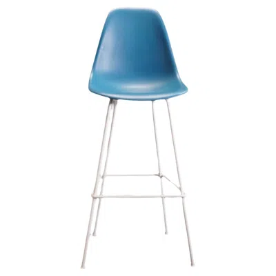 Pre-owned Charles And Ray Eames Herman Miller Blue Moulded Plastic Stool By Charles & Ray Eames