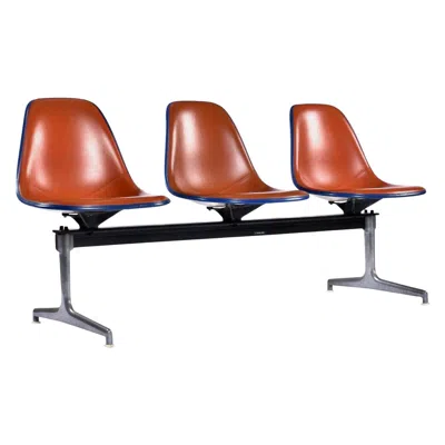 Pre-owned Charles And Ray Eames Herman Miller Eames 3-seat Tandem Bench Eastern Air Lines Red Orange Naugahyde