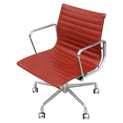 Pre-owned Charles And Ray Eames Herman Miller Eames Aluminum Group Brown Terra Cotta Leather Management Chair