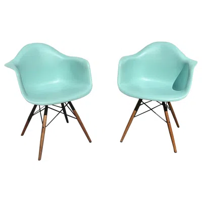 Pre-owned Charles And Ray Eames Herman Miller Eames Daw Chair - Set Of (2) In Brown