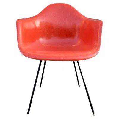 Pre-owned Charles And Ray Eames Herman Miller Eames Dax Fiberglass Chair In Red