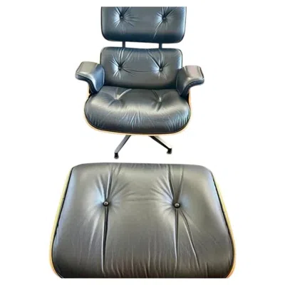Pre-owned Charles And Ray Eames Herman Miller Eames Lounge Chair (tall) � Walnut & Edelman - Black Leather