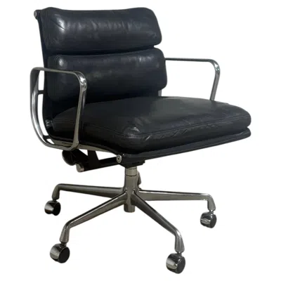 Pre-owned Charles And Ray Eames Herman Miller Eames Soft Pad Executive Black Leather