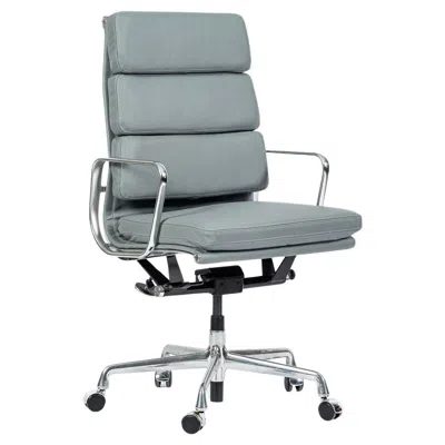 Pre-owned Charles And Ray Eames Herman Miller Eames Tall Gray Leather Office Chair Soft Pad