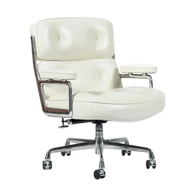 Pre-owned Charles And Ray Eames Herman Miller Eames Time Life Lobby White Leather Office Chair 2021