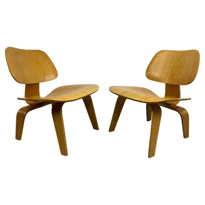 Pre-owned Charles And Ray Eames Lcw Lounge Chairs By  In Brown