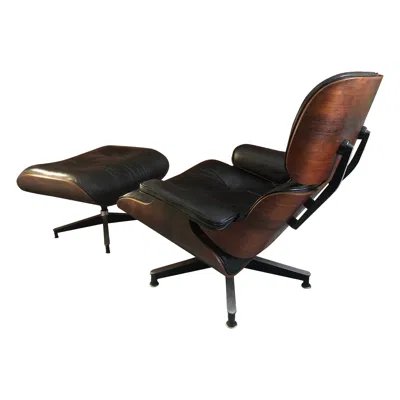 Pre-owned Charles And Ray Eames Magnificent Rare Brazilian Rosewood Eames Lounge Chair And Ottoman Mid-century In Brown