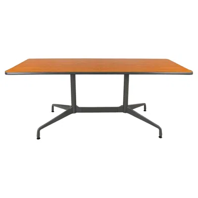 Pre-owned Charles And Ray Eames Mcm Eames For Herman Miller Segmented Taupe Base Table Rectangular Top In Brown