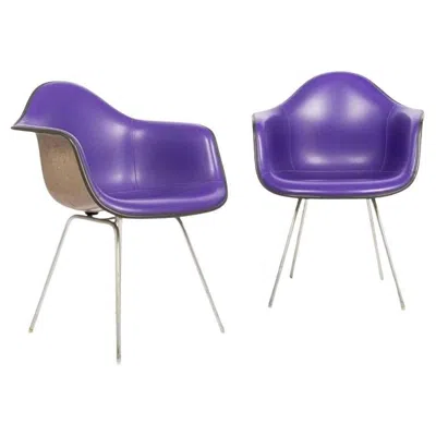 Pre-owned Charles And Ray Eames Mid Century Purple Dax Lounge Chairs By Eames For Herman Miller, 1960s