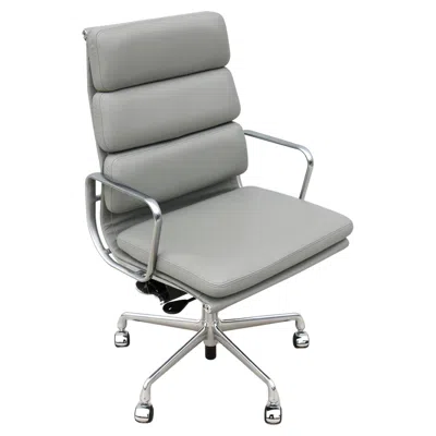 Pre-owned Charles And Ray Eames Mid-century Modern Herman Miller Eames Soft Pad Executive Chair In Gray Leather