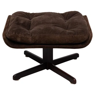 Pre-owned Charles And Ray Eames Mid-century Modern Ripcord Footstool, Fabric, Dark Brown, Usa, 1960s In Black