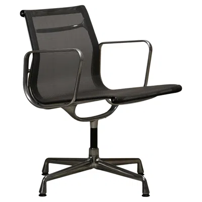 Pre-owned Charles And Ray Eames Multiple Eames Aluminum Group Ea108 Dining Chairs Charcoal Netweave Mesh, Vitra In Black