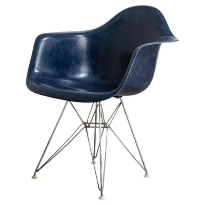 Pre-owned Charles And Ray Eames Navy Fiberglass Dax Chair By Herman Miller In Blue