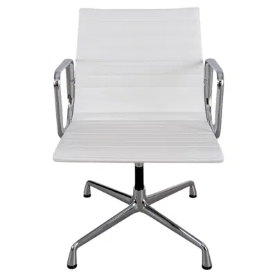Pre-owned Charles And Ray Eames Original Vitra Charles & Ray Eames Stuhl Ea 108 Leder Weiss Creme In Gray