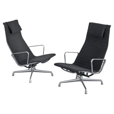 Pre-owned Charles And Ray Eames Pair Of  Ea322 Swivel Lounge Chairs For Herman Miller 1984 In Black