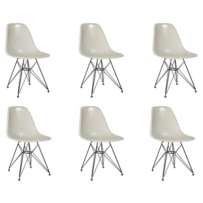 Pre-owned Charles And Ray Eames Parchment Eames For Herman Miller Vintage 1960s Fiberglass Shell Chairs In Gray