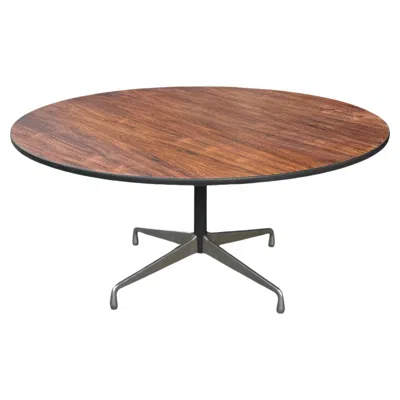 Pre-owned Charles And Ray Eames Rare Large Circular Brazilian Rosewood Herman Miller Eames Dining Table In Brown