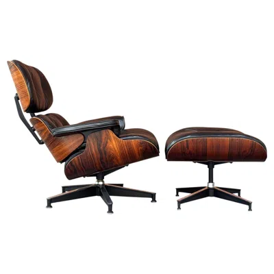 Pre-owned Charles And Ray Eames Restored 1970s Eames Lounge 670 & Ottoman 671 In Brazilian Rosewood & Leather In Brown