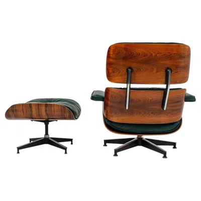 Pre-owned Charles And Ray Eames Restored Second Generation Eames Lounge Chair And Ottoman In Pine Green Leather