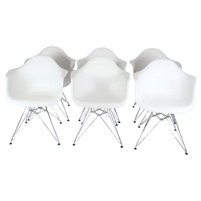 Pre-owned Charles And Ray Eames Set Of 6 Eames Dar Eiffel Chairs By Charles & Ray Eames For Vitra From 2011 In Gray
