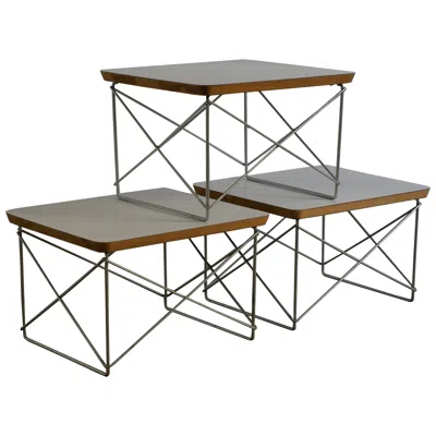 Pre-owned Charles And Ray Eames Set Of Three 1970s  Ltr Side Tables In Brown