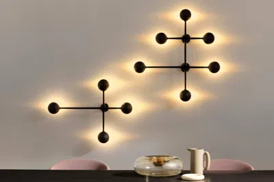 Pre-owned Charles And Ray Eames Set Of Two Dot Pattern Light Appliques Spheres By Cassina In Brown