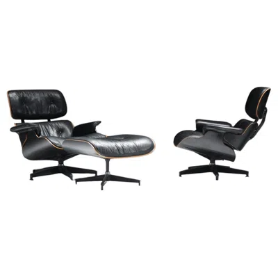 Pre-owned Charles And Ray Eames Stunning Eames Lounge Chair Set & Ottoman By Ray & Charles Eames - Herman Miller In Black