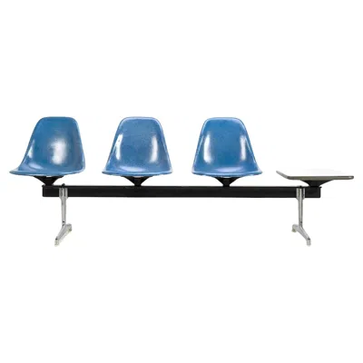 Pre-owned Charles And Ray Eames Tandem Eames For Herman Miller For Three Shells And A Table Top In Blue
