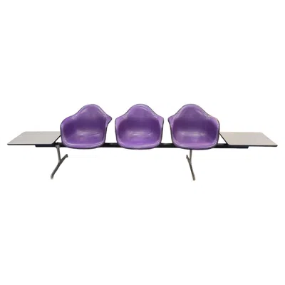 Pre-owned Charles And Ray Eames Three-seat Shell Tandem Sofa By Charles & Ray Eames For Herman Miller C.1974 In Purple