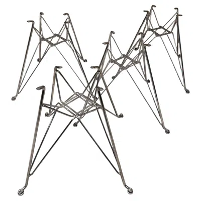 Pre-owned Charles And Ray Eames Vintage Dsr Eiffel Chair Bases Designed By  Set 4 In Gray