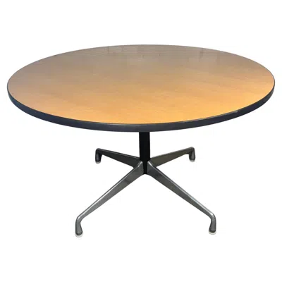 Pre-owned Charles And Ray Eames Vintage Eames Aluminum Group 48" Pedestal Table / Herman Miller In Sand