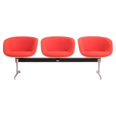 Pre-owned Charles And Ray Eames Vintage Fiberglas La Fonda Bench 1970s In Red