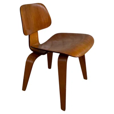 Pre-owned Charles And Ray Eames Walnut Dining Chair Wood Dcw By  For Herman Miller 1950s In Brown