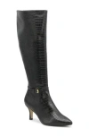 Charles By Charles David Arlie Pointed Toe Knee High Boot In Black-croc