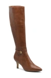 Charles By Charles David Arlie Pointed Toe Knee High Boot In Camel-croc